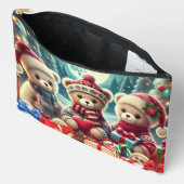 Drie Schattigee teddyberen vrolijk kerstfeest Etui (Open)