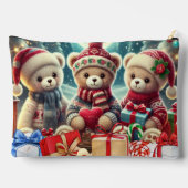 Drie Schattigee teddyberen vrolijk kerstfeest Etui (Achterkant)