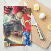 Drie Schattigee teddyberen vrolijk kerstfeest Theedoek (Quarter Fold)