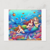 Drie Schattigee zeemeermin spelen samen Briefkaart (Voorkant)