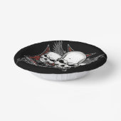 Drie schedel met de Rode Chopper-motor Papieren Kommen (Gebogen)