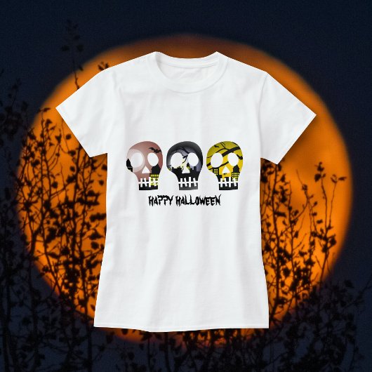 Drie schedels Halloween T-Shirts
