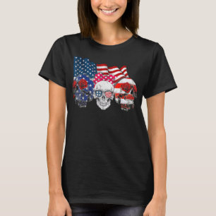 Drie schedels over de dag van de gelukkige onafhan t-shirt