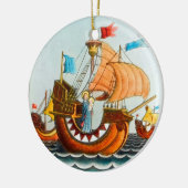 Drie scheepsnamen keramisch ornament (Links)