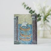 Drie schepen die de haven van Ravenna binnenvaren Briefkaart (Staand voorkant)
