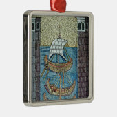 Drie schepen die de haven van Ravenna binnenvaren Metalen Ornament (Rechts)