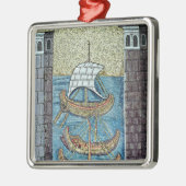 Drie schepen die de haven van Ravenna binnenvaren Metalen Ornament (Links)