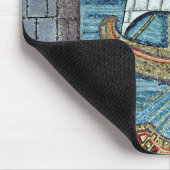 Drie schepen die de haven van Ravenna binnenvaren Muismat (Hoek)