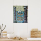 Drie schepen die de haven van Ravenna binnenvaren Poster (Keuken)