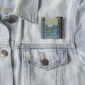 Drie schepen die de haven van Ravenna binnenvaren Vierkante Button 5,1 Cm (In situ)