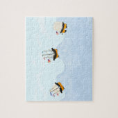 Drie Schepen die op het Rollende Kind van het Zee Legpuzzel (Verticaal)