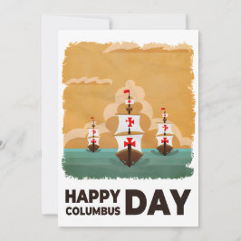 Drie schepen Happy Columbus Day Kaart