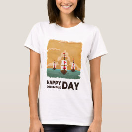 Drie schepen Happy Columbus Day T-shirt