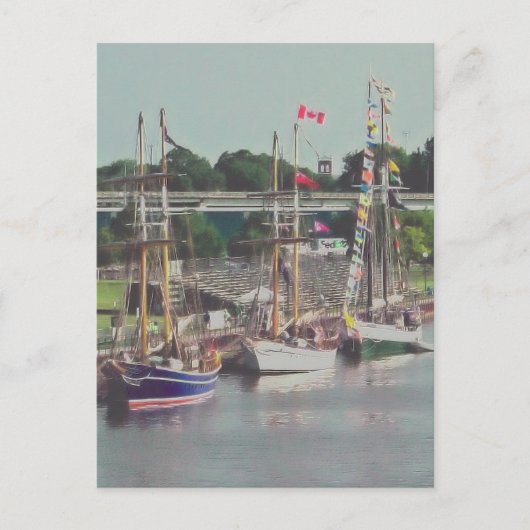 Drie schepen kwamen varend binnen briefkaart (Voorkant)