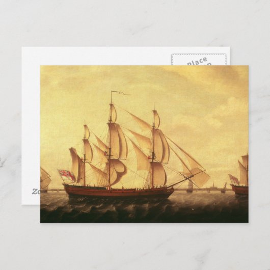 Drie schepen van de Hudsonbaai in de Theems Briefkaart (Voorkant / Achterkant)