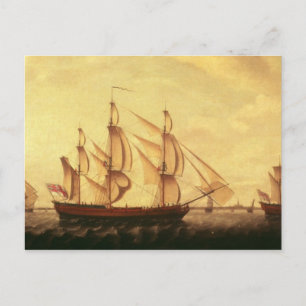 Drie schepen van de Hudsonbaai in de Theems Briefkaart