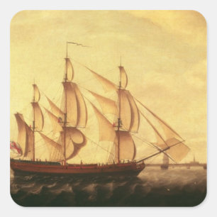 Drie schepen van de Hudsonbaai in de Theems Vierkante Sticker