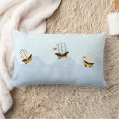 Drie schepen varen op het Rolling Zee Nautical Kussen (Deken)