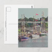 Drie schepen voeren binnen briefkaart (Voorkant / Achterkant)