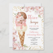 Drie schepjes Fun Ice Cream 3e Verjaardagsfeest Kaart (Voorkant)