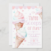 Drie schepjes plezier Ice cream verjaardag Kaart (Voorkant)