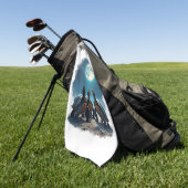 Drie schildpadden huilen bij Moon Wildlife Mountai Golfhanddoek (Groen)