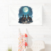 Drie schildpadden huilen bij Moon Wildlife Mountai Spandoek (Insitu)