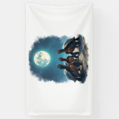 Drie schildpadden huilen bij Moon Wildlife Mountai Spandoek (Verticaal)