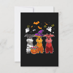 Drie Schnauzer Witch Pet Cute Halloween Gifts RSVP Kaartje