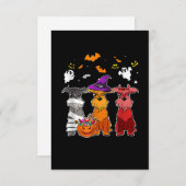 Drie Schnauzer Witch Pet Cute Halloween Gifts RSVP Kaartje (Voorkant / Achterkant)