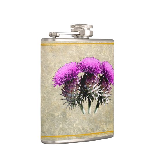 Drie Schotse distels kolf Heupfles (Rechts)