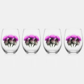 Drie Schotse distels Wijnglas Zonder Voet (Voorkant)