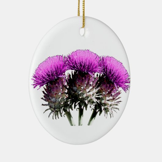 Drie Schotse Thistles Keramisch Ornament (Rechts)