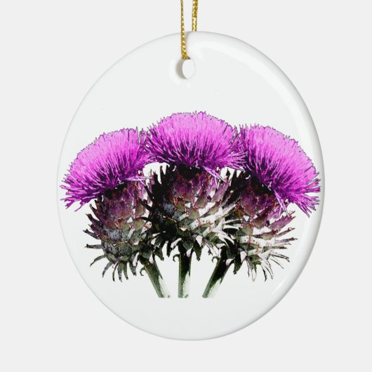 Drie Schotse Thistles Keramisch Ornament (Links)