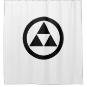 Drie schubben in cirkel douchegordijn (Voorkant)