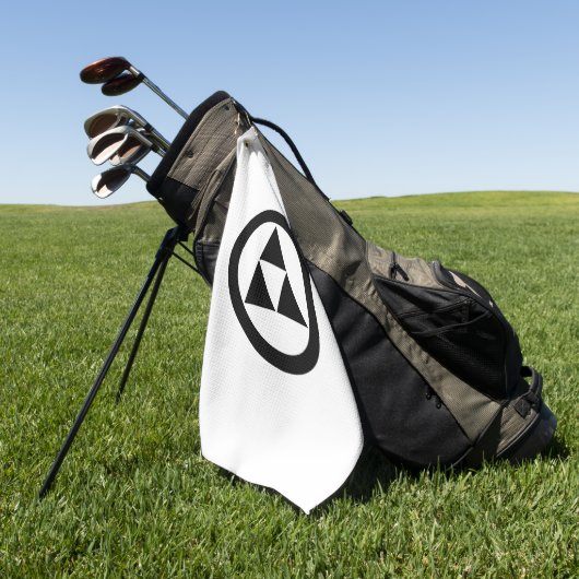 Drie schubben in cirkel golfhanddoek (Groen)