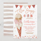 Drie Scoops Van Plezier 3e Verjaardagsfeestje Glit Kaart (Voorkant / Achterkant)