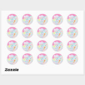 Drie scoops van plezier ronde sticker (Vel)