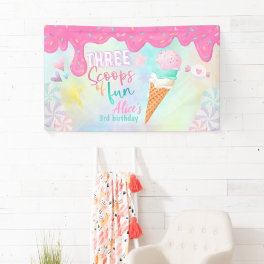 Drie scoops van plezier spandoek (Insitu)