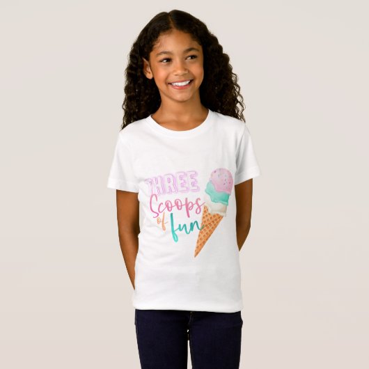 Drie scoops van plezier t-shirt (Voorkant volledig)