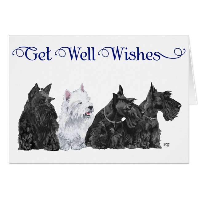 Drie Scotties & een Westie (Voorkant Horizontaal)