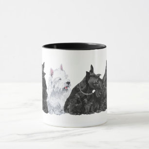 Drie Scotties & een Westie Mok