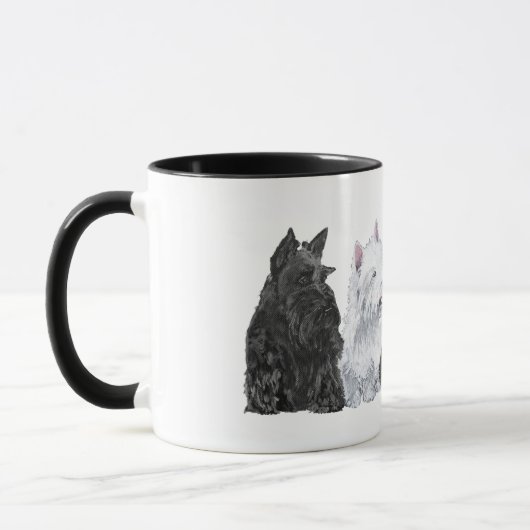 Drie Scotties & een Westie Mok (Links)