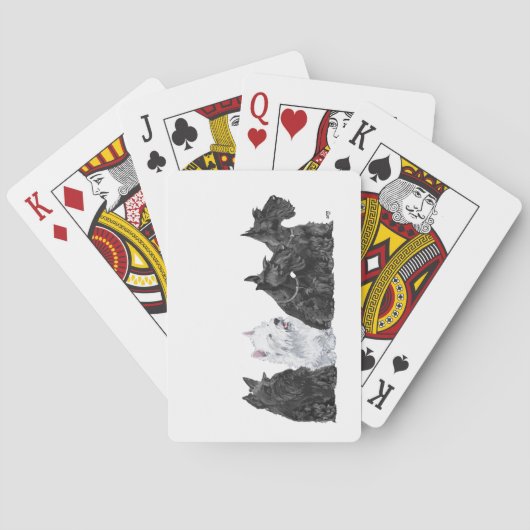 Drie Scotties & een Westie Pokerkaarten (Achterkant)