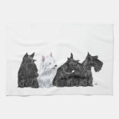 Drie Scotties & een Westie Theedoek (Horizontaal)