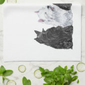 Drie Scotties en een Westie Theedoek (Gevouwen)