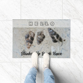 Drie Seashells in Concrete Beach House Custom Deurmat