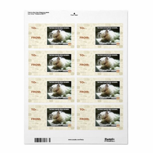 Drie seconden etiket (Full Sheet)