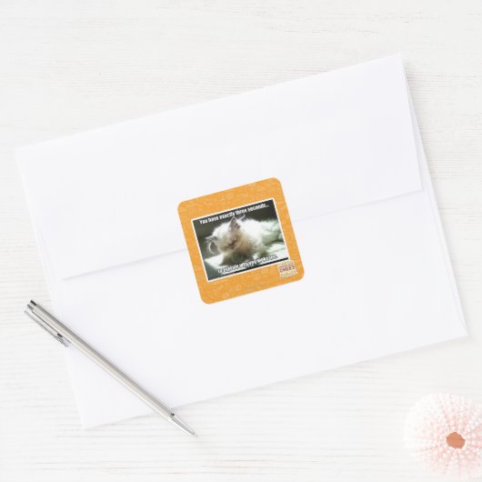 Drie seconden vierkante sticker (Envelop)