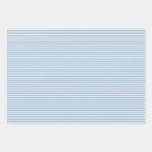 Drie Shades of Blue Stripes Inpakpapier Vel (Voorkant 2)